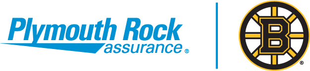 Plymouth Rock Assurance and Bruins logos